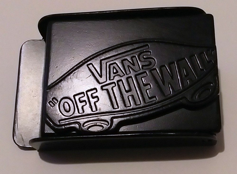 GENUINE RARE – VANS OFF THE WALL – METAL BELT BUCKLE BLACK