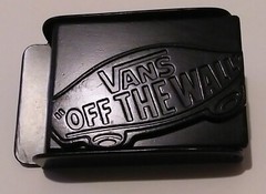 GENUINE RARE – VANS OFF THE WALL – METAL BELT BUCKLE BLACK