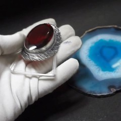 Vintage Western Belt Buckle Red Garnet Stone Silver Tone Cowboy Rodeo Boho