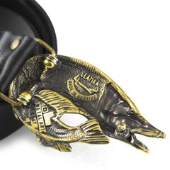 Belt buckle Pike, Angler gift trophy fish norther pike solid brass belt buckle