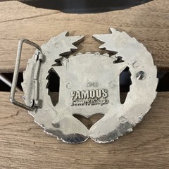 Famous Stars and Straps American Dream Cadillac USA Flag Chrome Belt Buckle EXC