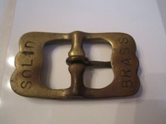 VINTAGE SOLID BRASS BELT BUCKLE – UNUSUAL DESIGN – GW-16