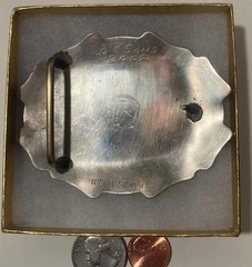 Vintage 2002 Metal Belt Buckle, Silver and Copper, Dylan, Nice Design