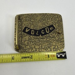 Volcom Gold Black Metal Interchangeable Belt Buckle Logo Antique Finish
