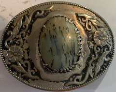 Western Belt Buckle With A Center Stone