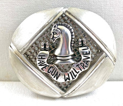 Artisan made Paladin Have Gun Will Travel sterling silver belt buckle Lge.