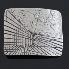 Designer belt buckle removable buckle dark silver for 4 cm leather belt