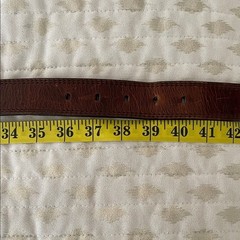 Columbia Vintage Dark Brown Leather Men&rsquo;s Belt with Silver 2&Prime; Buckle Size 38