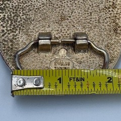 Ivan Western Eagle Belt Buckle Silver Gold Tone Floral Scrollwork Rope Border