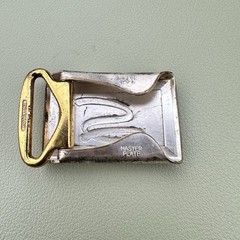 Vintage Hickok USA Monogram S Initial Belt Buckle Master Plate Gold Silver Tone