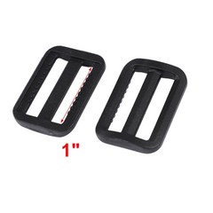 Travel Plastic Adjustable Backpack Glide Buckle Black 25mm Strap Width 8pcs