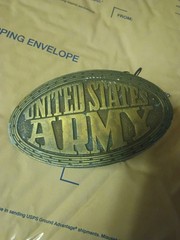 Vintage Belt Buckle Solid Brass DELAYED ENTRY PROGRAM UNITED STATES ARMY