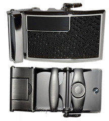 Men’s belt Buckle. Automatic sliding buckle Black and Silver Belt buckle only #7