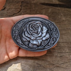 Copper Rose Belt Buckle – Western Cowboys Belt Buckle – Mens Womens Belt Buckle