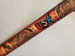 USA Patriotic Genuine Leather Belt & Epoxy USA EAGLE Buckle (28&Prime;-54&Prime; waist)