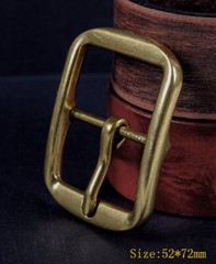 Heavy Brass Classic Center Bar Pin Belt Buckle for Leather Belt Fit 40mm Strap