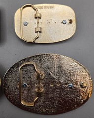 FOUR BELT BUCKLES Gem Stone Oval Mount Made in USA