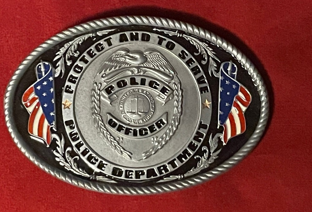 POLICE DEPARTMENT POLICE OFFICER BELT BUCKLE TO SERVE AND PROTECT NEW!