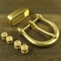 Solid Brass Single Tongue Pin Hippie Belt Buckles for 38mm width belt XH047