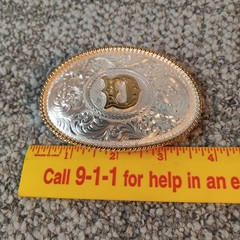 Montana Silversmiths Initial D Belt Buckle Silver Gold Tone Floral Rope Edge