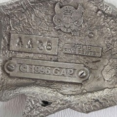Vintage Gap Belt Buckle Mens Silver Solid Fine Pewter 1996 Western Snowmobile