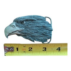 Siskiyou Eagle Head Western Metal Belt Buckle Silver 1.5in Fit A-85/S