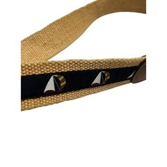 Dooney Bourke Novelty Sailboat Nautical Belt Tan Canvas Preppy 30 Woven Boating