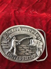 The Great American Buckle Co. Novelty Belt Buckle Made In USA Fish America Limit