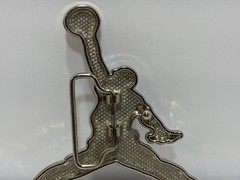 Iced Out Rhinestone Jordan Jumpman Belt Buckle Silver Custom Bling 4.5&Prime;x4&Prime;