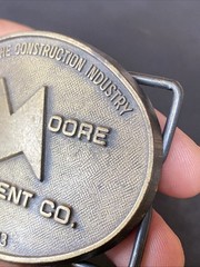 VTG BELT BUCKLE HW Moore Equipment Co Denver Colorado Construction Since 1913