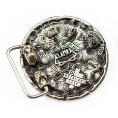 German silver belt buckle Vegvisir, Viking compass buckle, Scandinavian buckle