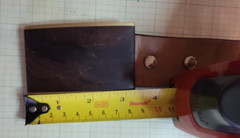 Sky West Brass Wood Inlay Buckle n Stamped Leather Belt
