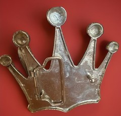 Crown Theme Rhinestone Metal Frame. Can fit on most belts. Rare & hard to find