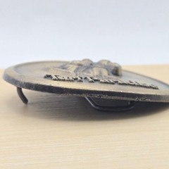 Turf Paradise Belt Buckle Horse Jockey Racing Vintage Metal Western Americana