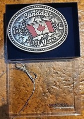 New! Montana Silversmiths Patriotic Canadian Commemoratice BELT BUCKLE