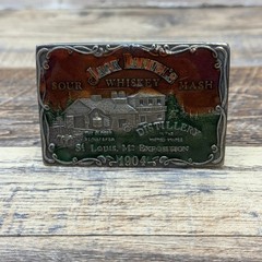 vintage JACK DANIELS belt buckle WHISKEY enamel BRASS western cowboy ST LOUIS