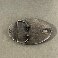 Vintage Admiral Scrimshaw Ship Belt Buckle Silver Tone Nautical Tall Ship Oval