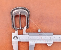 Inner 24MM Anqitue Silver Rope Side Western Cowboy Leather Belt Buckle 3pcs Set