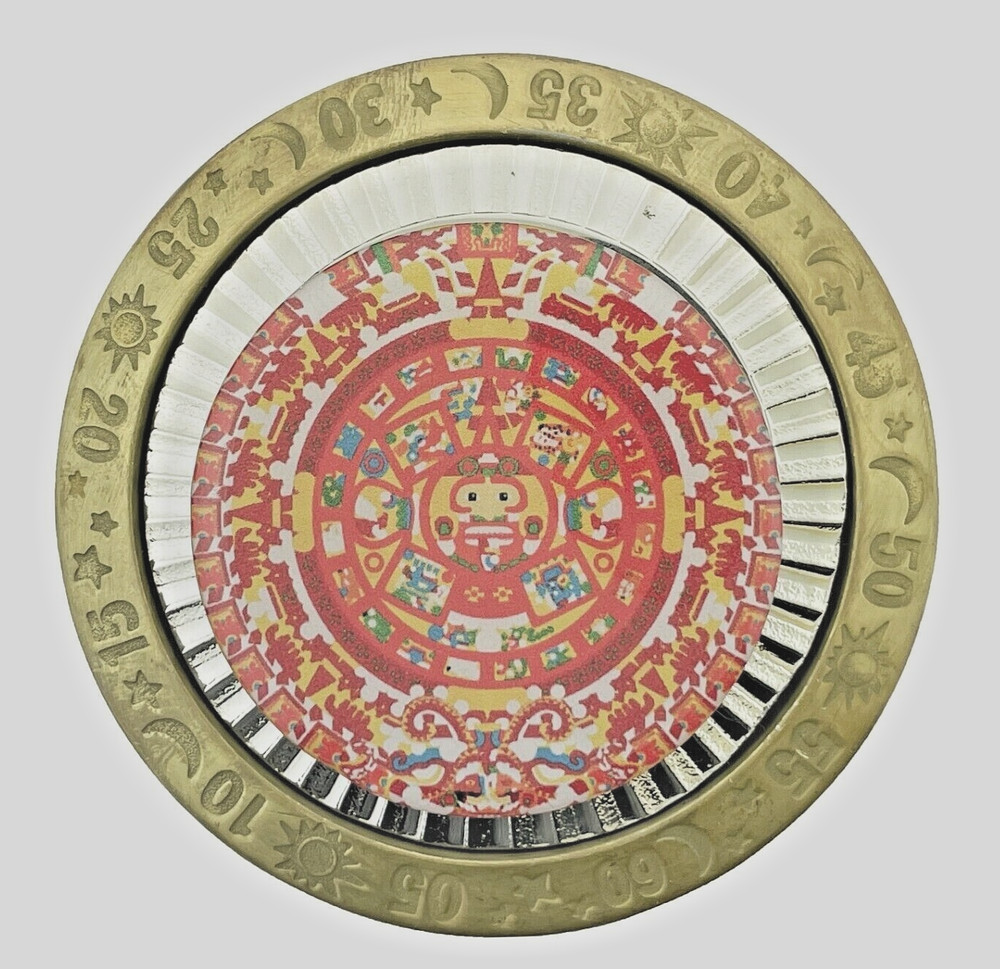 Vintage Spinner Belt Buckle Aztec Calendar New Men Women Mexican Fashion Rodeo