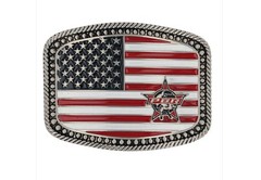 Montana Silversmiths American Flag Belt Buckle PBR Professional Bull Riders