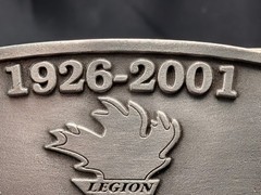 Royal Canadian Legion Pewter 75th Anniversary Belt Buckle