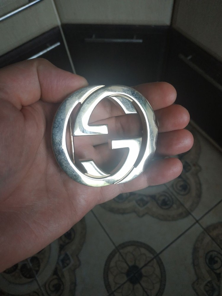 Authentic Gucci Interlocking G Belt Buckle Gold Tone Replacement 4cm 1.5&Prime; Buckle