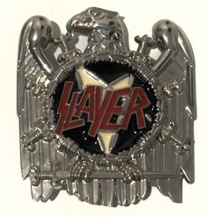 Slayer Belt Buckle Black & White Silver Enamel Metal Belt Buckle