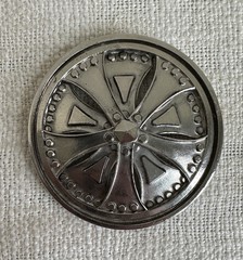Silver Star The Original Spinner Wheel Belt Buckle 3.5&Prime; Diameter Made in USA