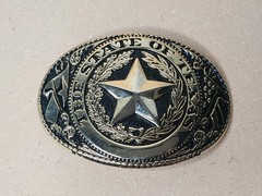 Texas Seal Belt Buckle Gold Extra Large Size 3.5&Prime; X 2.5&Prime;