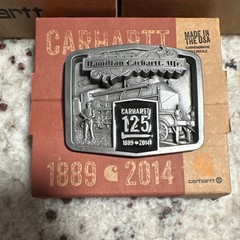 Carhartt 125 Commemorative Made in USA Silver Metal Western Belt Buckle 26-2200