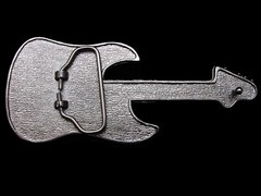 LF11131 REALLY NICE CUT-OUT ***COLORFUL ELECTRIC GUITAR*** MUSIC BELT BUCKLE