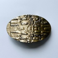 Solid Brass Rock Stone Texture Metal Belt Buckle