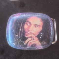 Bob Marley Metal Clip Belt Buckle Graphic Print Multicolor Fits 1.5 in