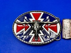Longhorn Steer Bull Skull Southwestern Native American Vibe Belt Buckle